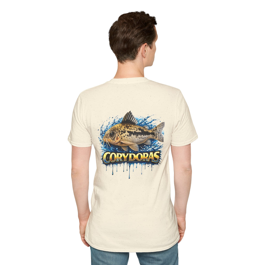 Corydoras Fish T-Shirt — Aquarium Catfish Tee with Splash Graphic