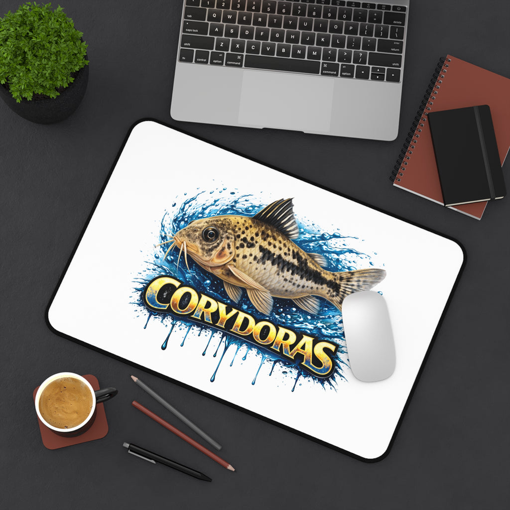 Peppered Cory Aquarium Desk Mat — Fish Tank Mouse Pad for Aquarists
