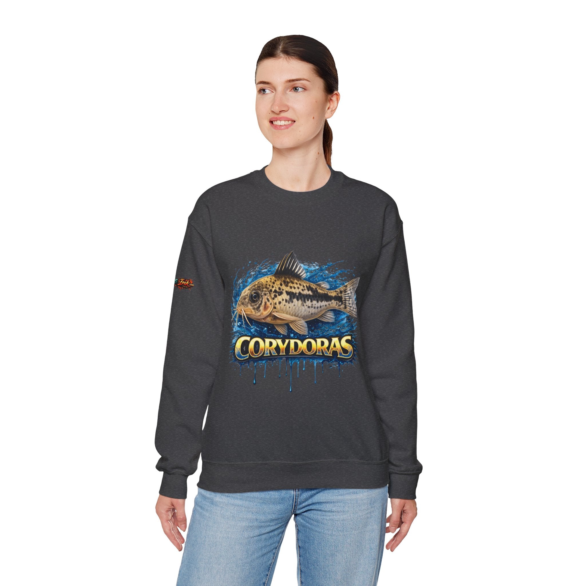 Peppered Corydoras Fish Crewneck Sweatshirt – Aquatic Aquarium Lover Tee