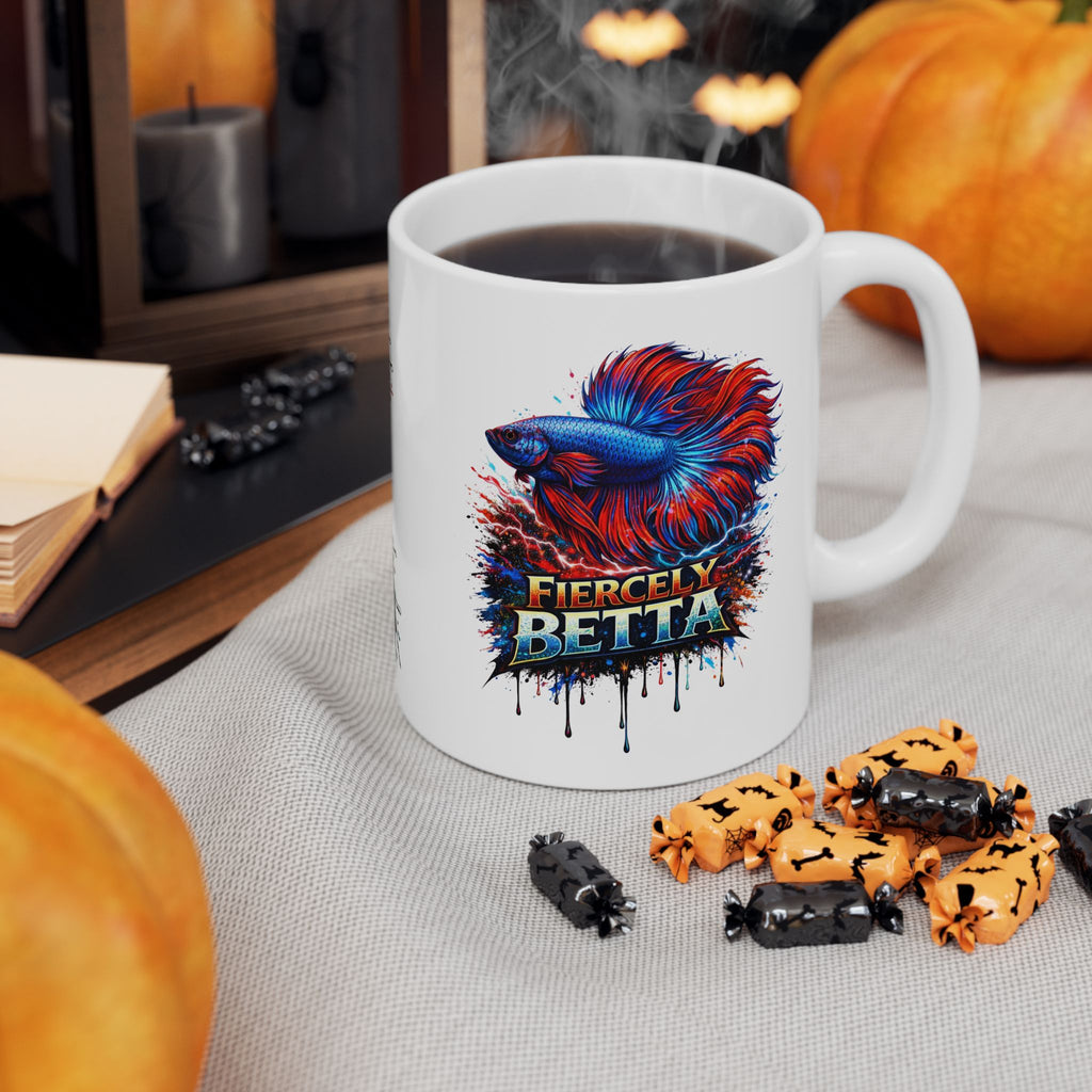Fiercely Betta – Premium "Neon Flare" Ceramic Mug Art Coffee Cup (11oz/15oz)