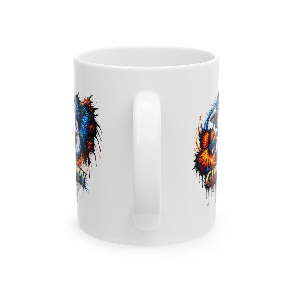 Fire & Ice Guppy – "Neon Flare" Glossy Ceramic Mug (11oz, 15oz)
