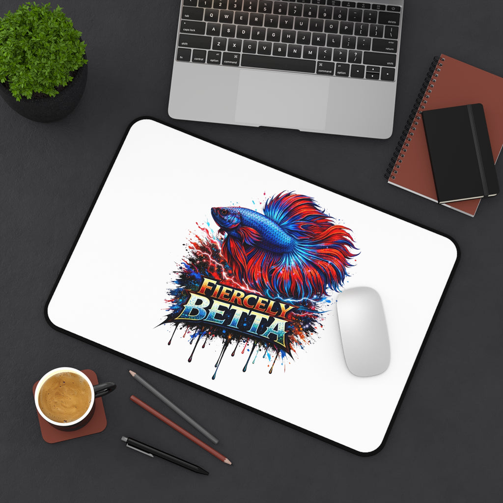 Betta Fish Desk Mat — 'Fiercely Betta' Colorful Aquarium Mouse Pad