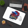 Betta Fish Desk Mat — 'Fiercely Betta' Colorful Aquarium Mouse Pad