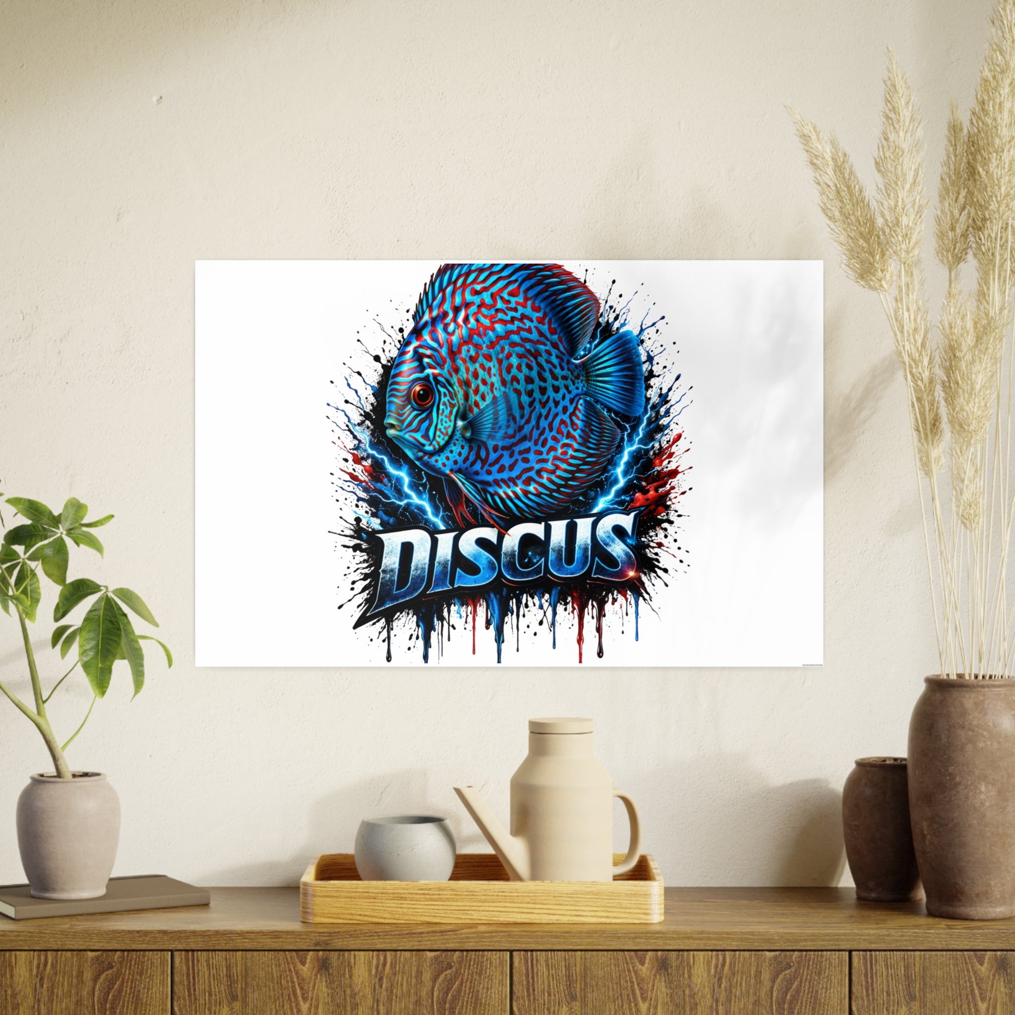 Discus Fish Art Poster — Vibrant Aquarium Wall Print