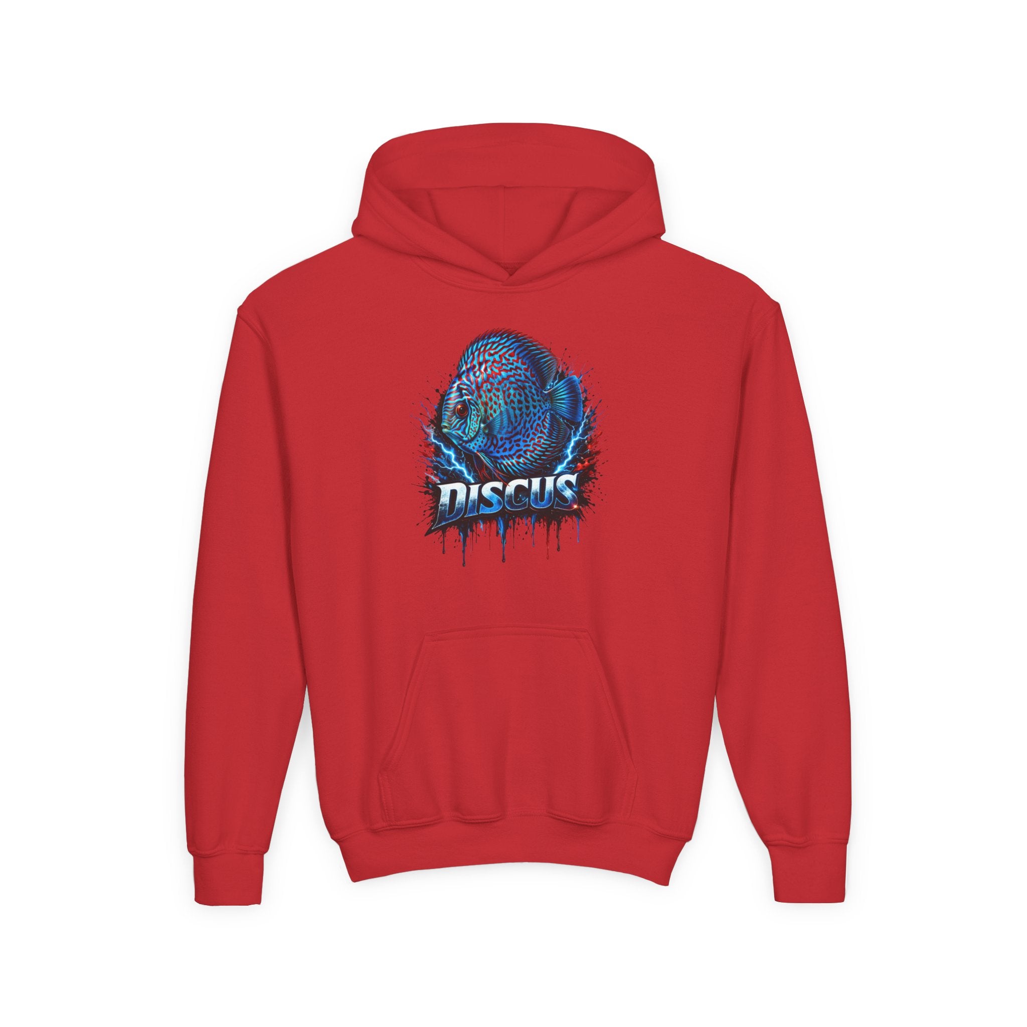 Youth Hoodie — Colorful Discus Fish Graphic Pullover