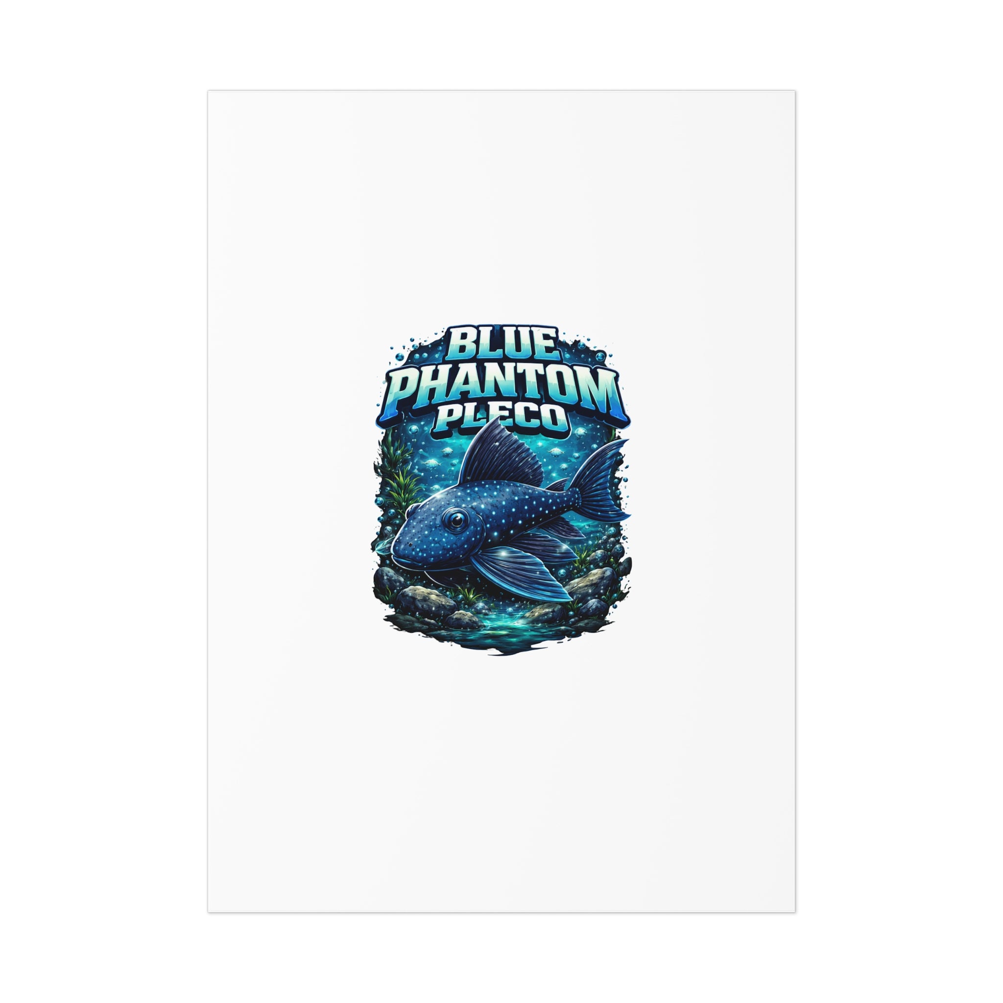 Blue Phantom Pleco L-128 – Premium Uncoated Matte Poster