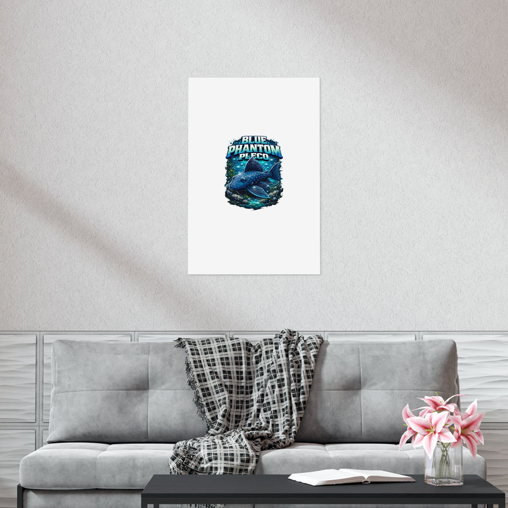 Blue Phantom Pleco L-128 – Premium Uncoated Matte Poster