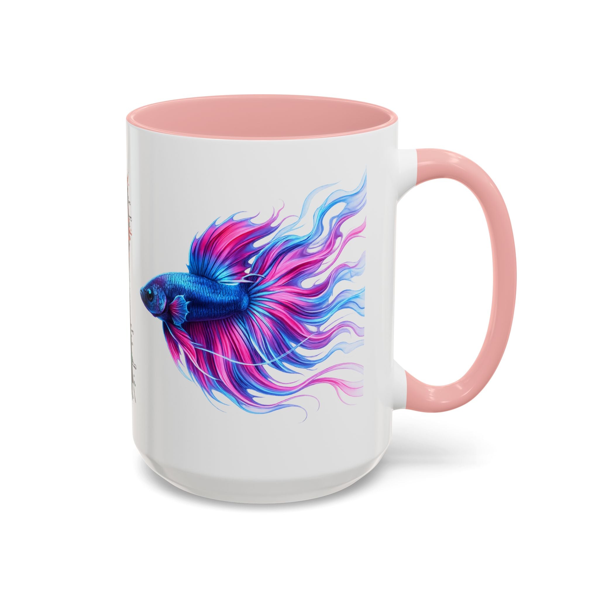 Betta Fish Accent Coffee Mug — Vibrant Neon Betta Design (11/15 oz)