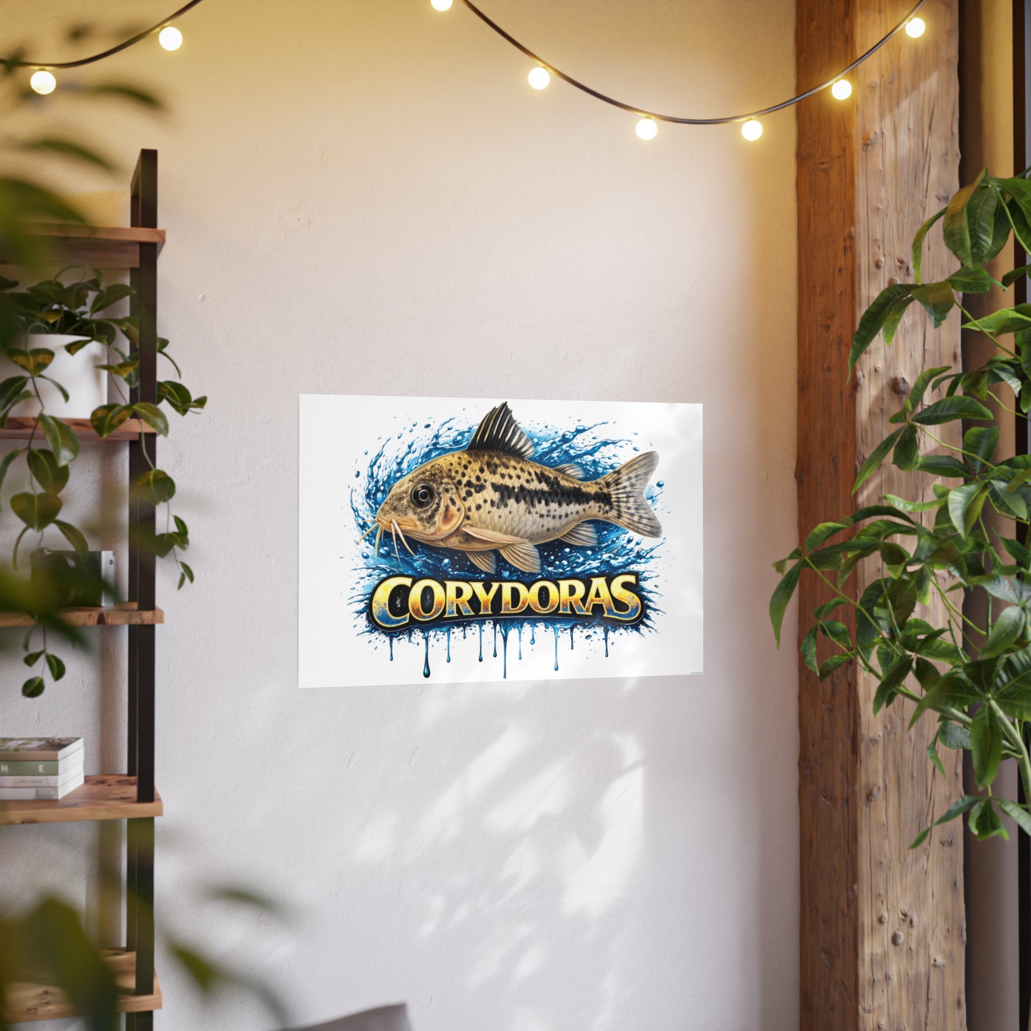 Peppered Corydoras Fish Art Poster — Vibrant Aquarium Print