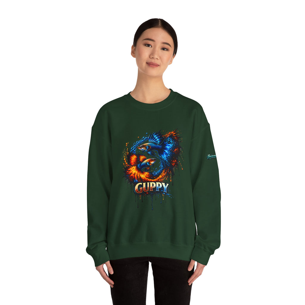 Fire & Ice Guppy – Premium "Neon Flare" Crewneck Sweatshirt