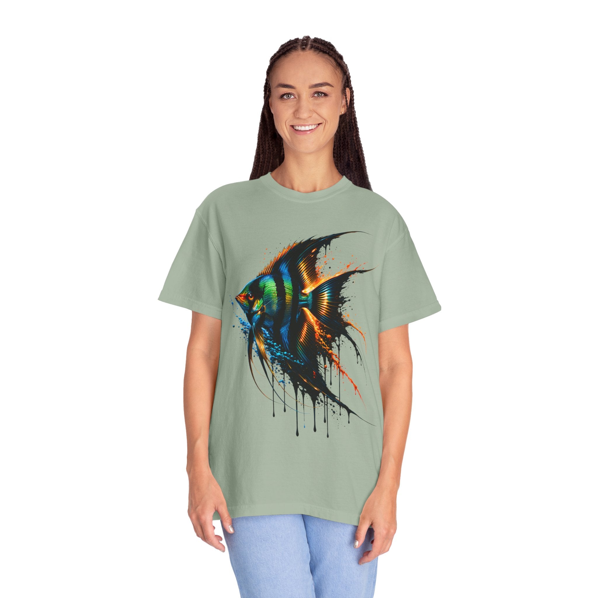 Vibrant Drip Angelfish Graphic Tee