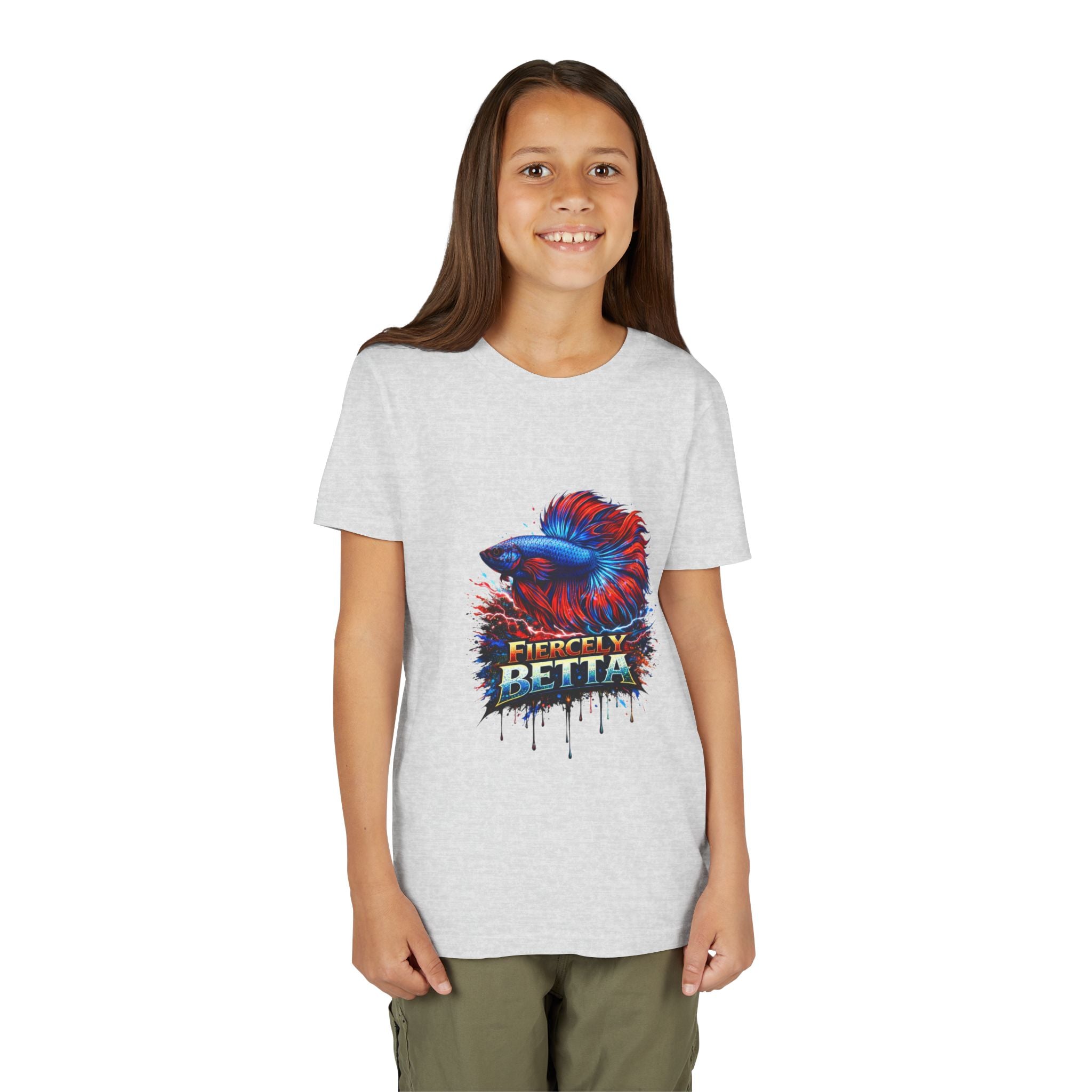 Fiercely Betta Youth Tee - Colorful Betta Fish Graphic Shirt