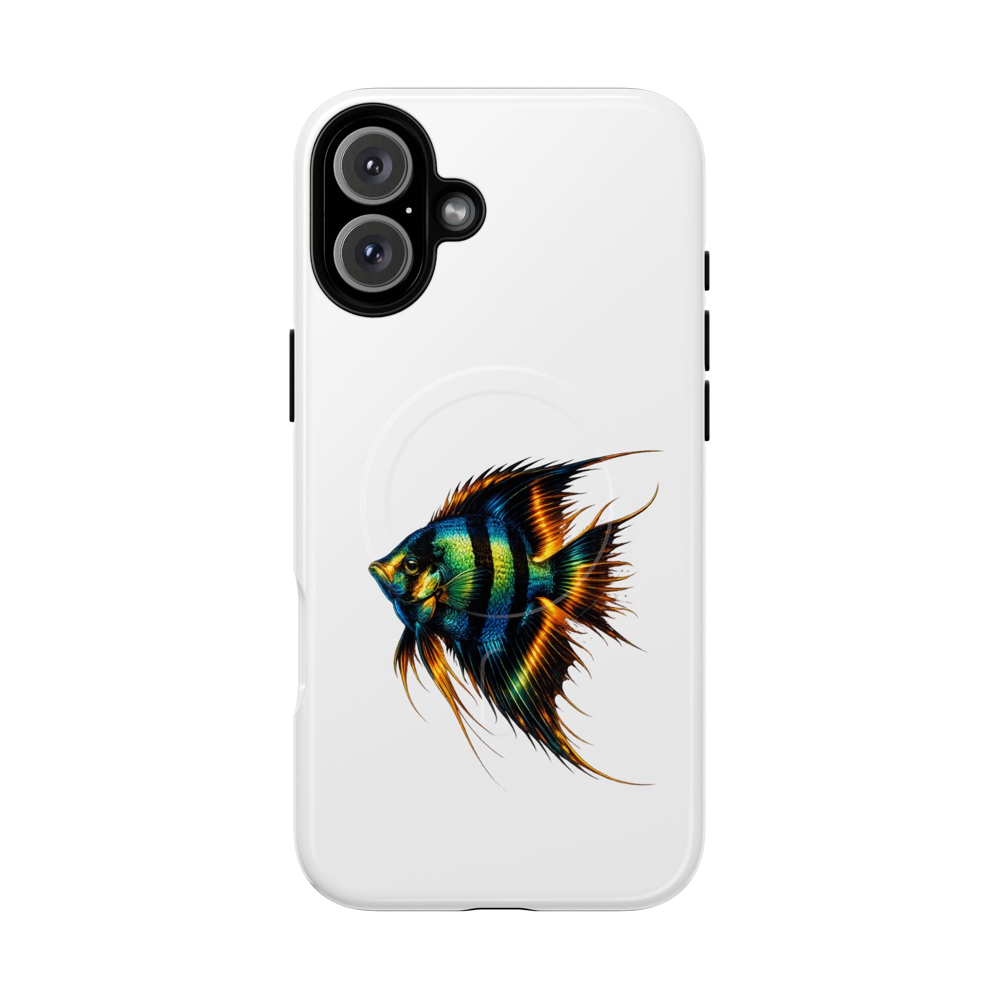 Angelfish Art Tough Magnetic Phone Case — Colorful Aquarium Fish iPhone Cover