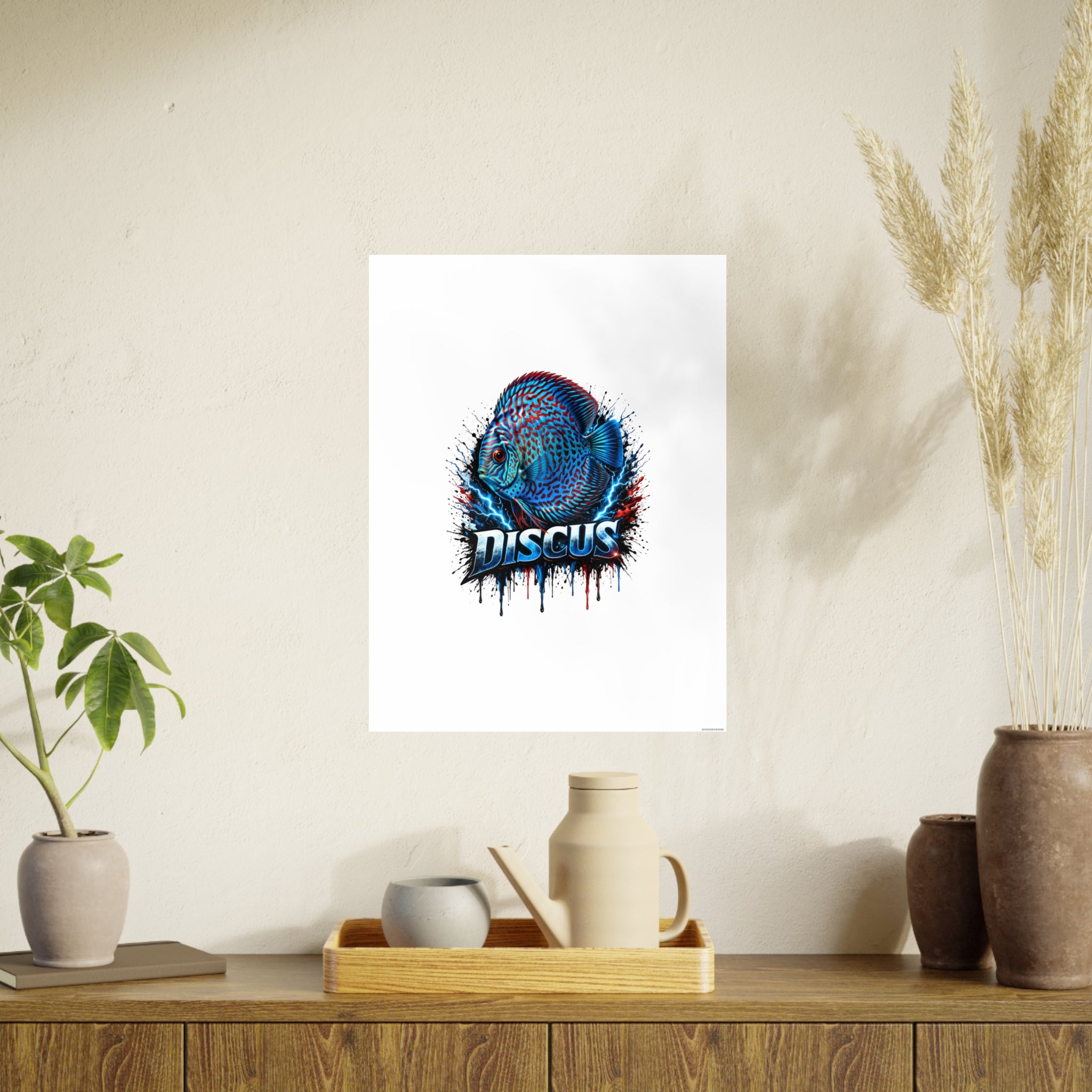 Discus Fish Art Poster — Vibrant Aquarium Wall Print