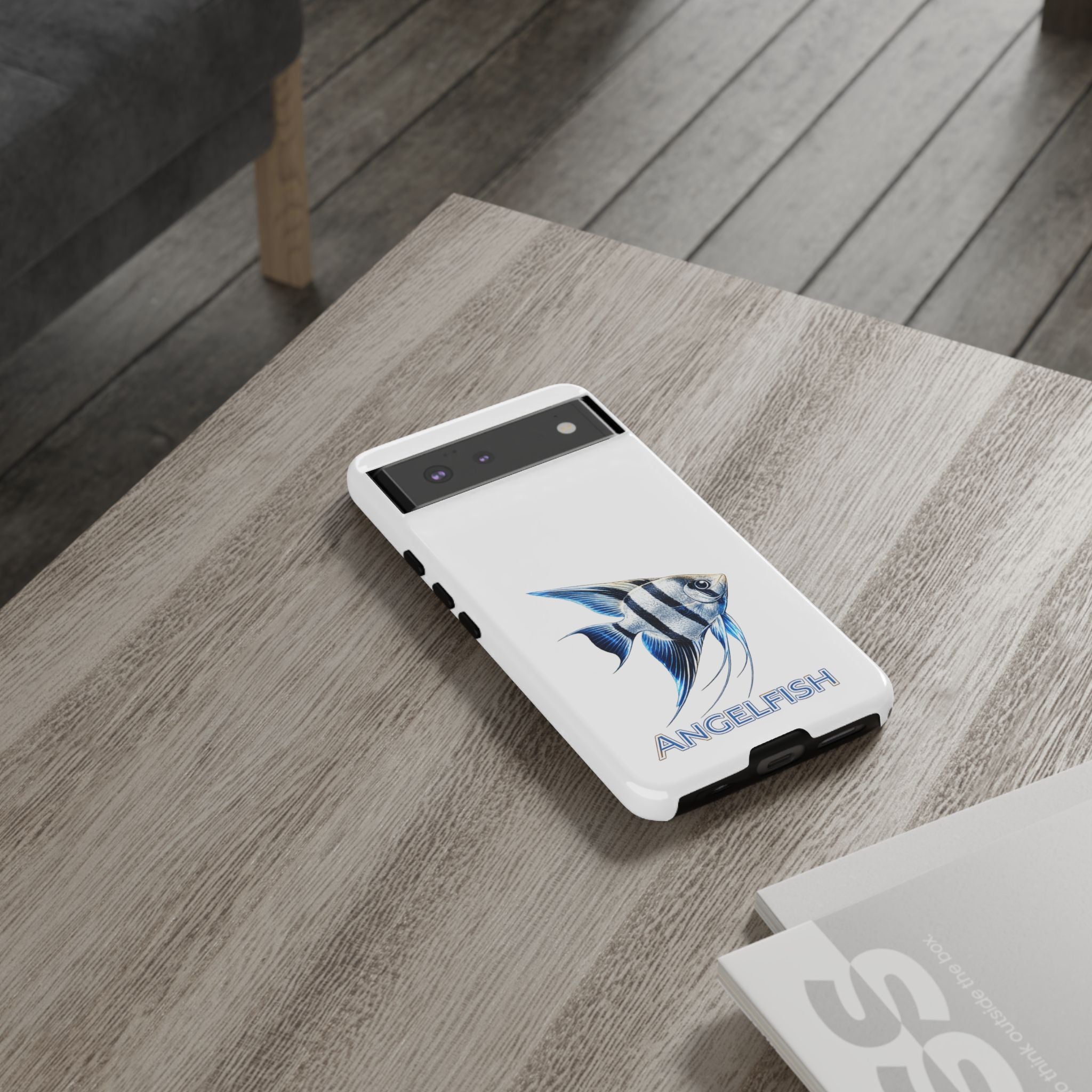 Angelfish Tough Phone Case – Durable Protective Case with Blue Tropical Fish Design