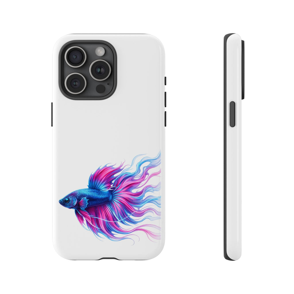 Betta Fish Tough Phone Case — Colorful Watercolor Fish Protective Cover