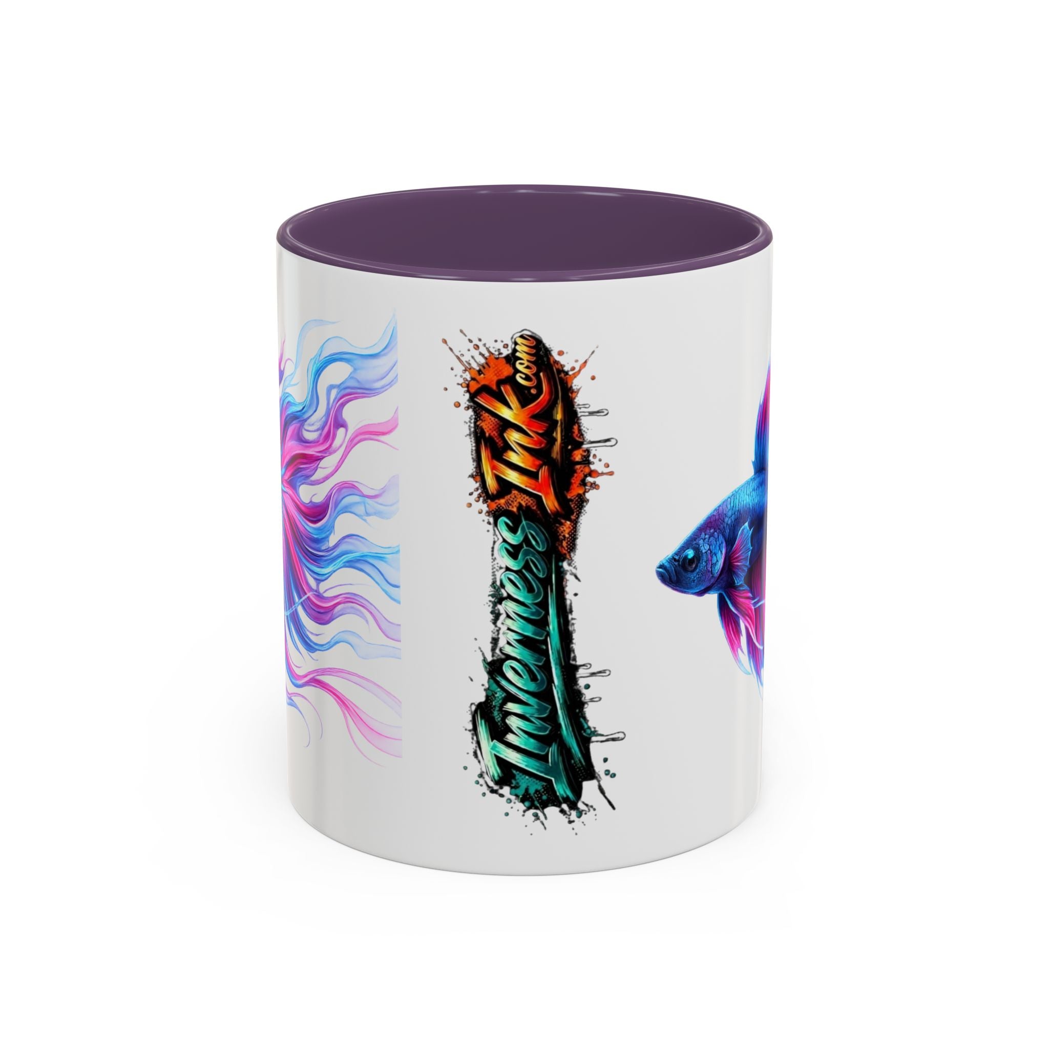 Betta Fish Accent Coffee Mug — Vibrant Neon Betta Design (11/15 oz)