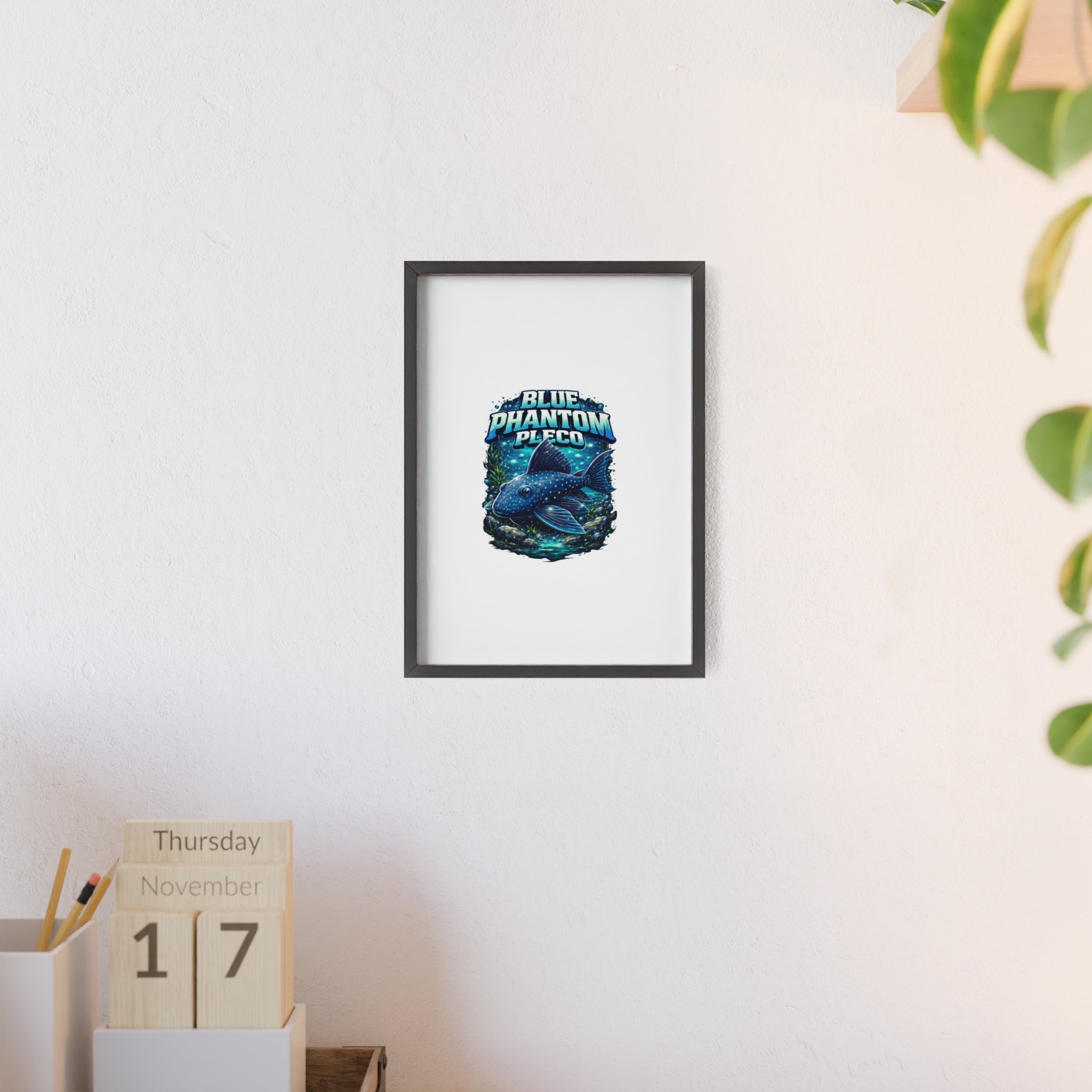 Blue Phantom Pleco Poster — Framed Aquarium Fish Wall Art