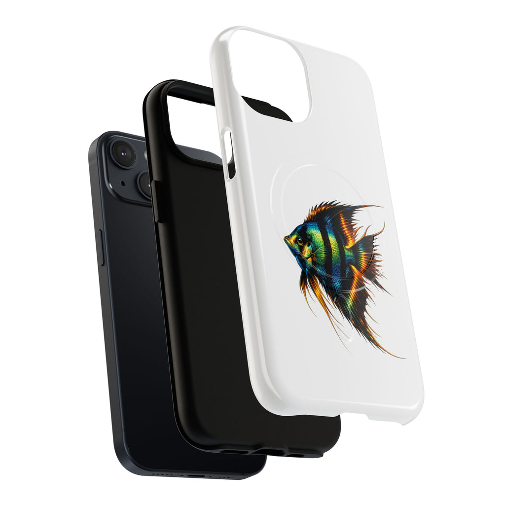 Angelfish Art Tough Magnetic Phone Case — Colorful Aquarium Fish iPhone Cover