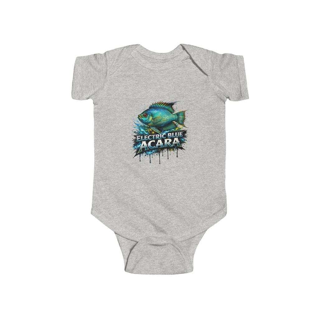 Electric Blue Acara Baby Bodysuit — Cute Fish Graphic Infant Onesie