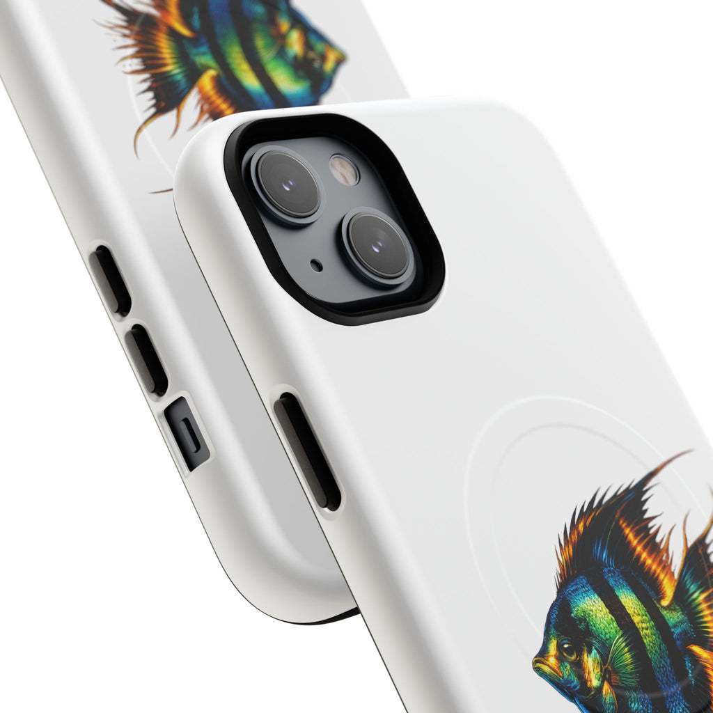 Angelfish Art Tough Magnetic Phone Case — Colorful Aquarium Fish iPhone Cover