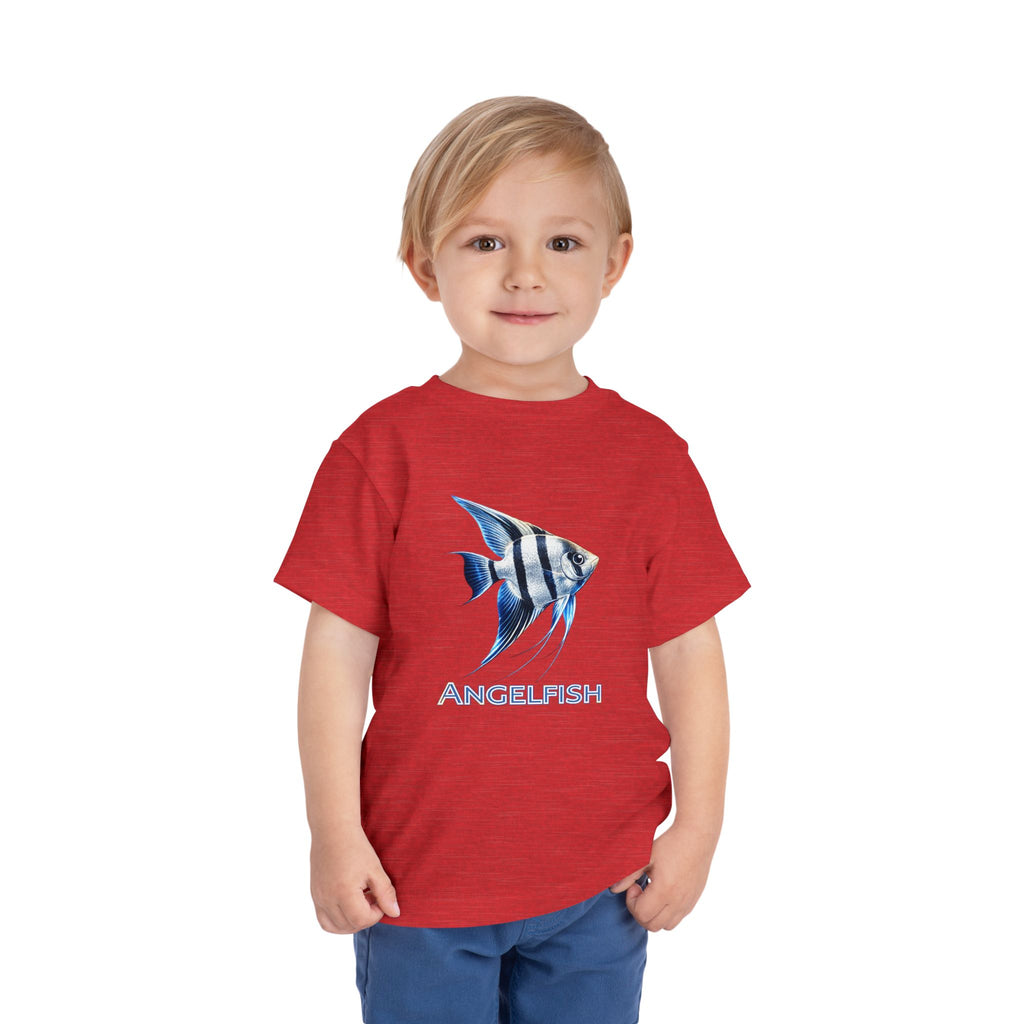 Angelfish Toddler Tee – Blue Aquarium Fish Graphic Shirt