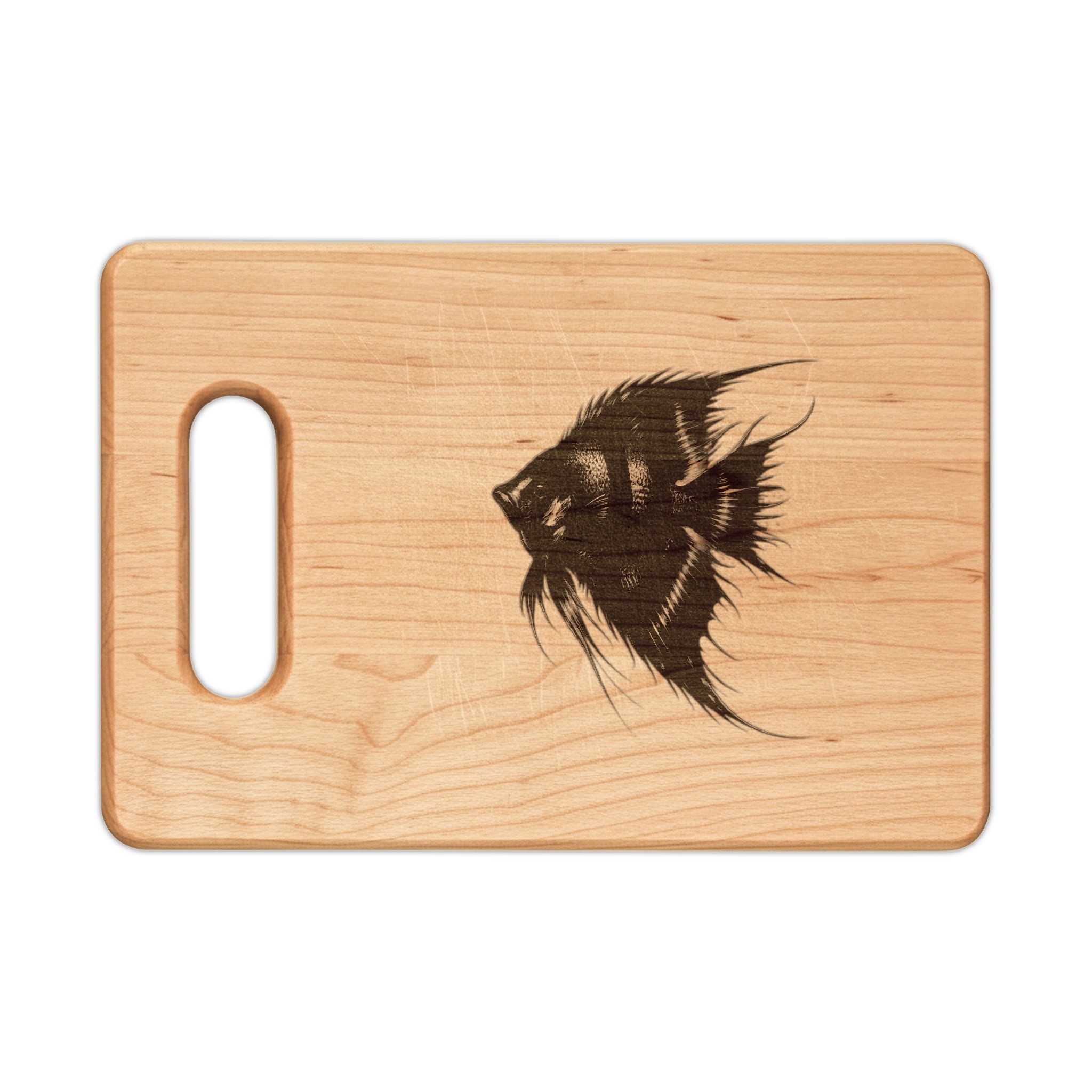 Engraved Angelfish Wooden Cutting Board