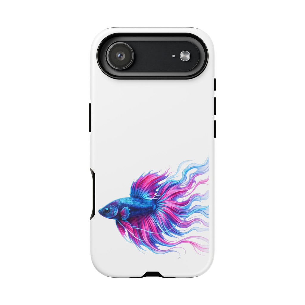 Betta Fish Tough Phone Case — Colorful Watercolor Fish Protective Cover