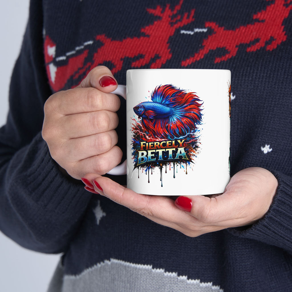 Fiercely Betta – Premium "Neon Flare" Ceramic Mug Art Coffee Cup (11oz/15oz)