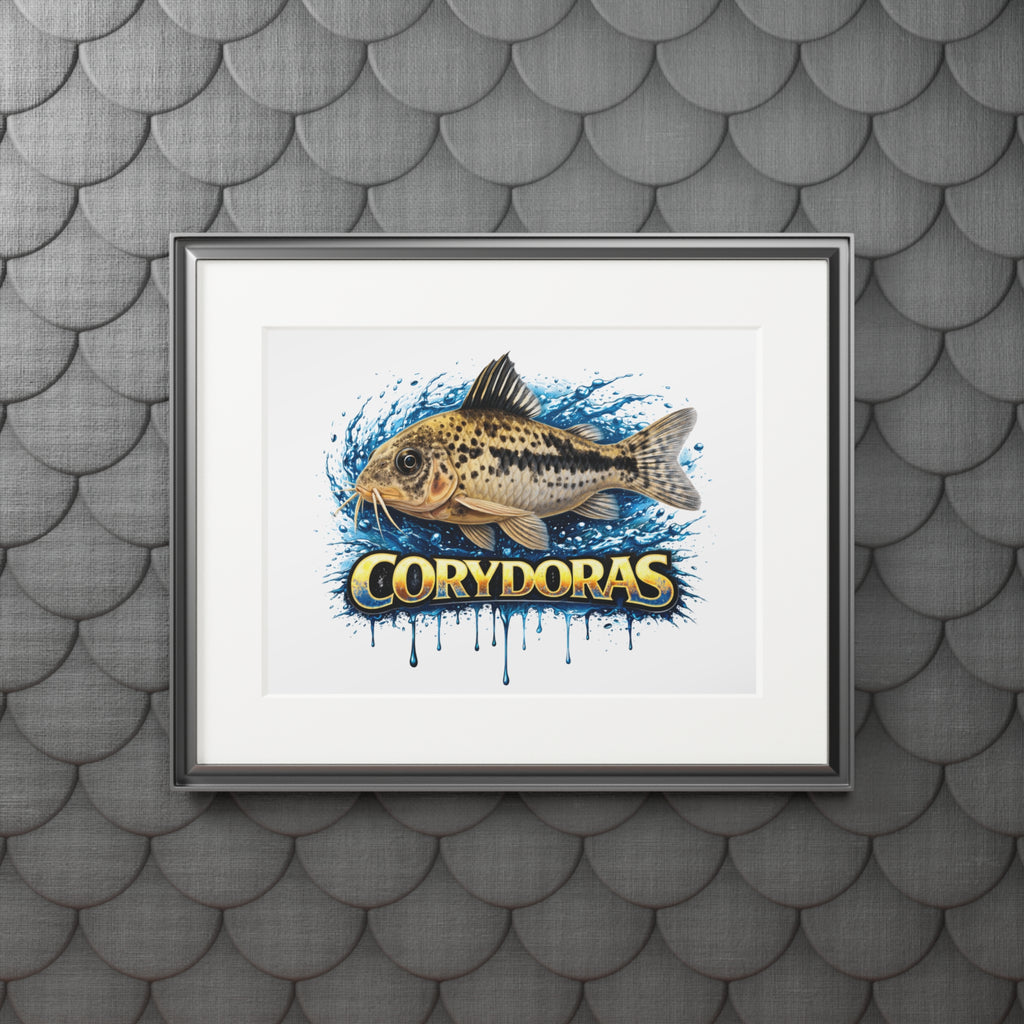 Peppered Corydoras Fish Fine Art Print with Passepartout Frame