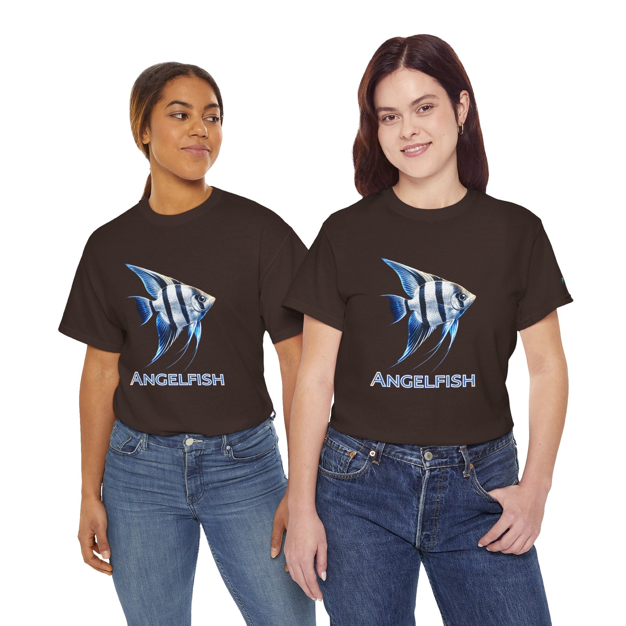 Angelfish Graphic Tee — Blue Tropical Fish Shirt