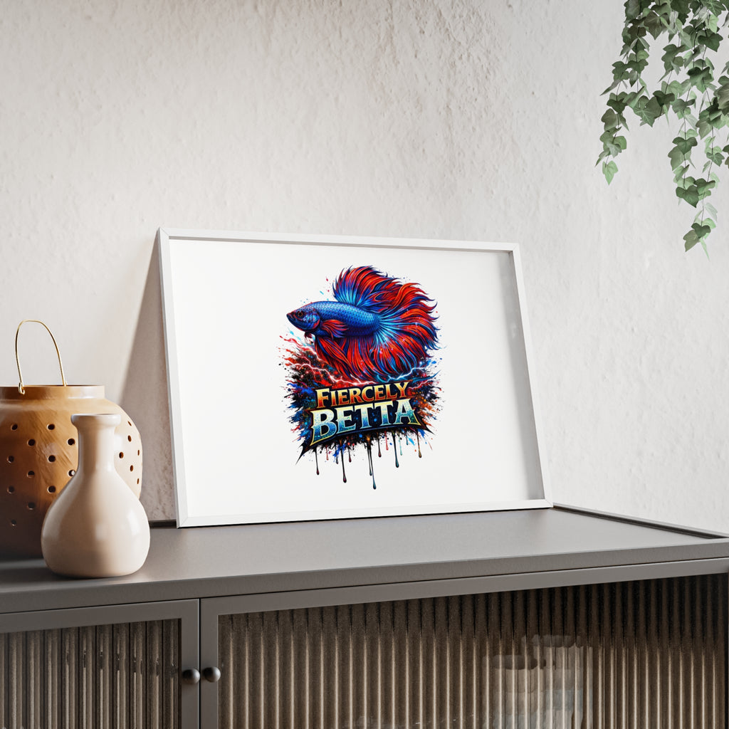 Fiercely Betta Framed Poster — Colorful Betta Fish Wall Art