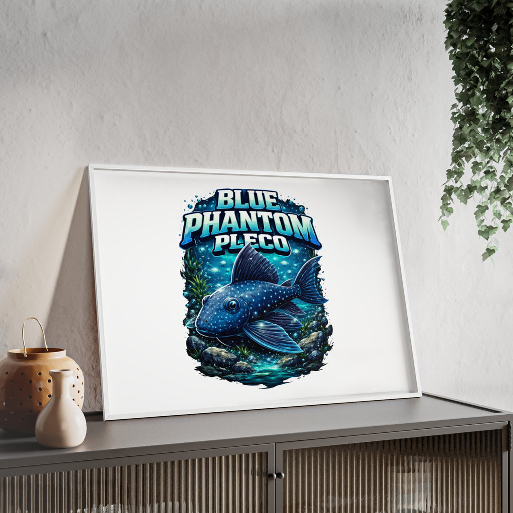 Blue Phantom Pleco Poster — Framed Aquarium Fish Wall Art