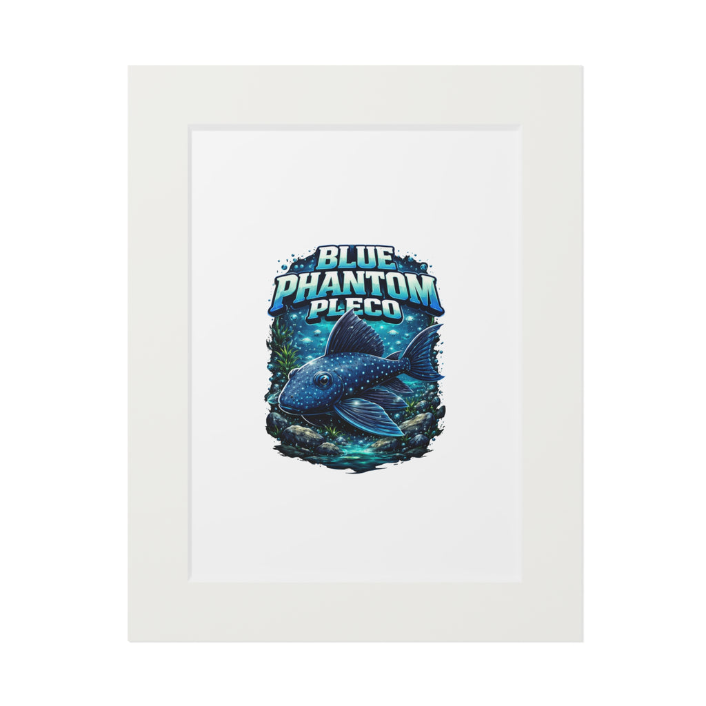 Blue Phantom Pleco Fine Art Print (Passepartout Frame)