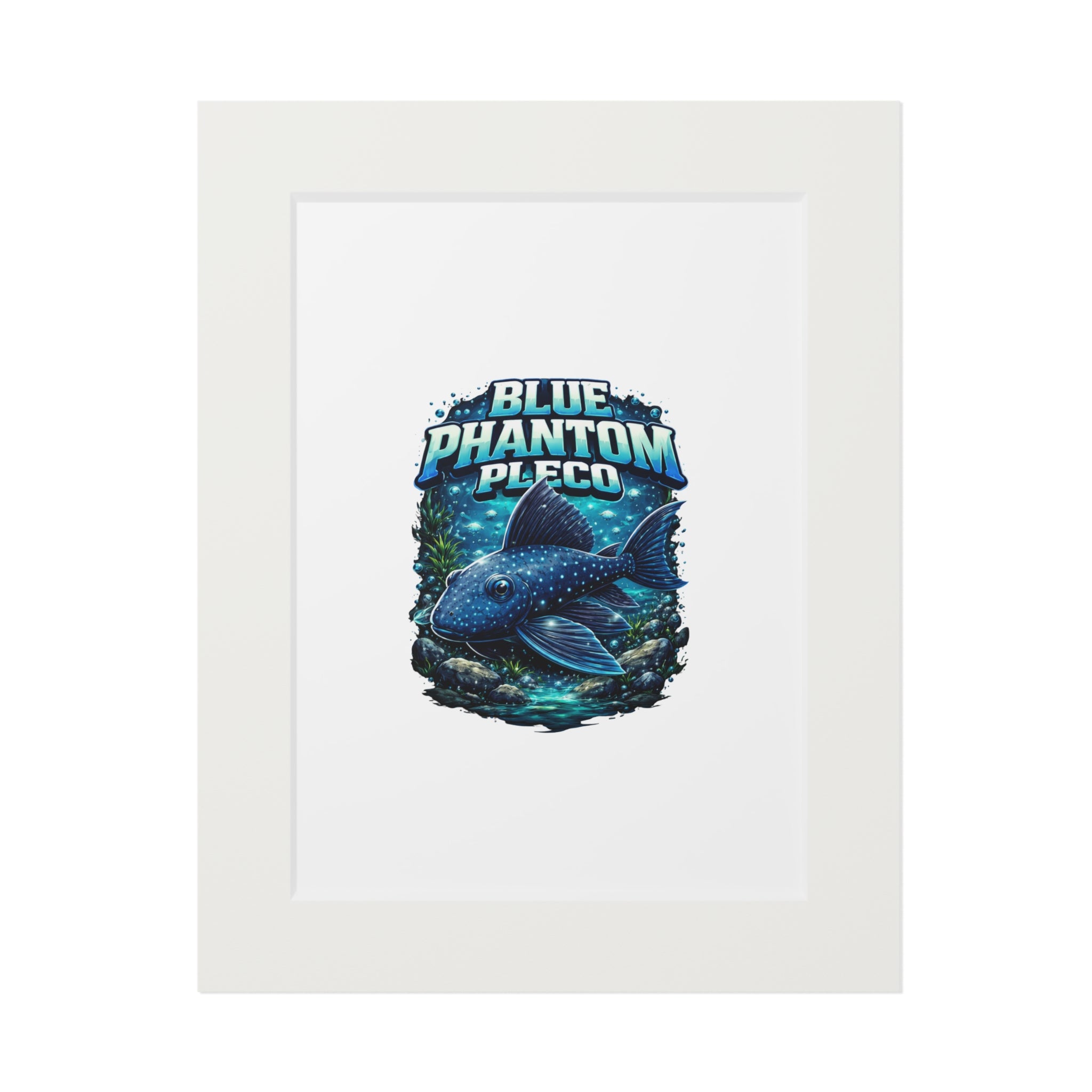 Blue Phantom Pleco Fine Art Print (Passepartout Frame)
