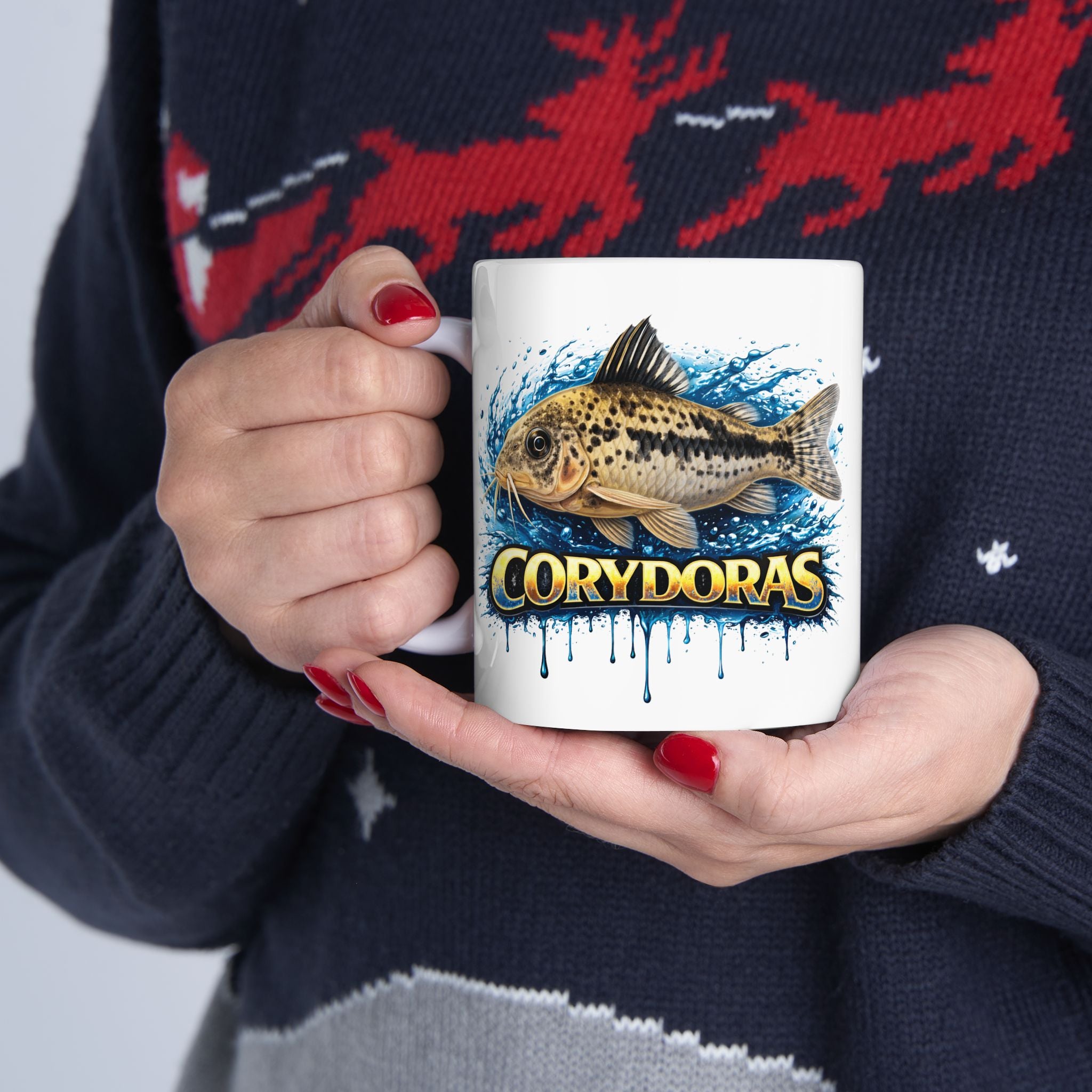 Peppered Cory – Premium Glossy Ceramic Mug — Aquarium Lover Coffee Cup (11oz/15oz)