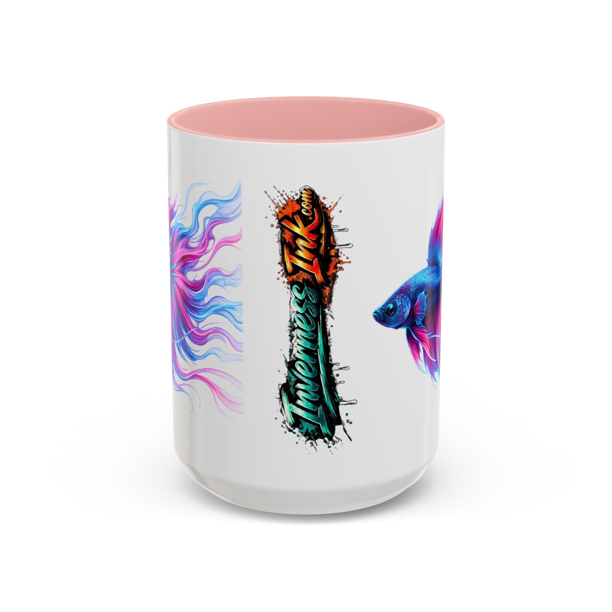 Betta Fish Accent Coffee Mug — Vibrant Neon Betta Design (11/15 oz)