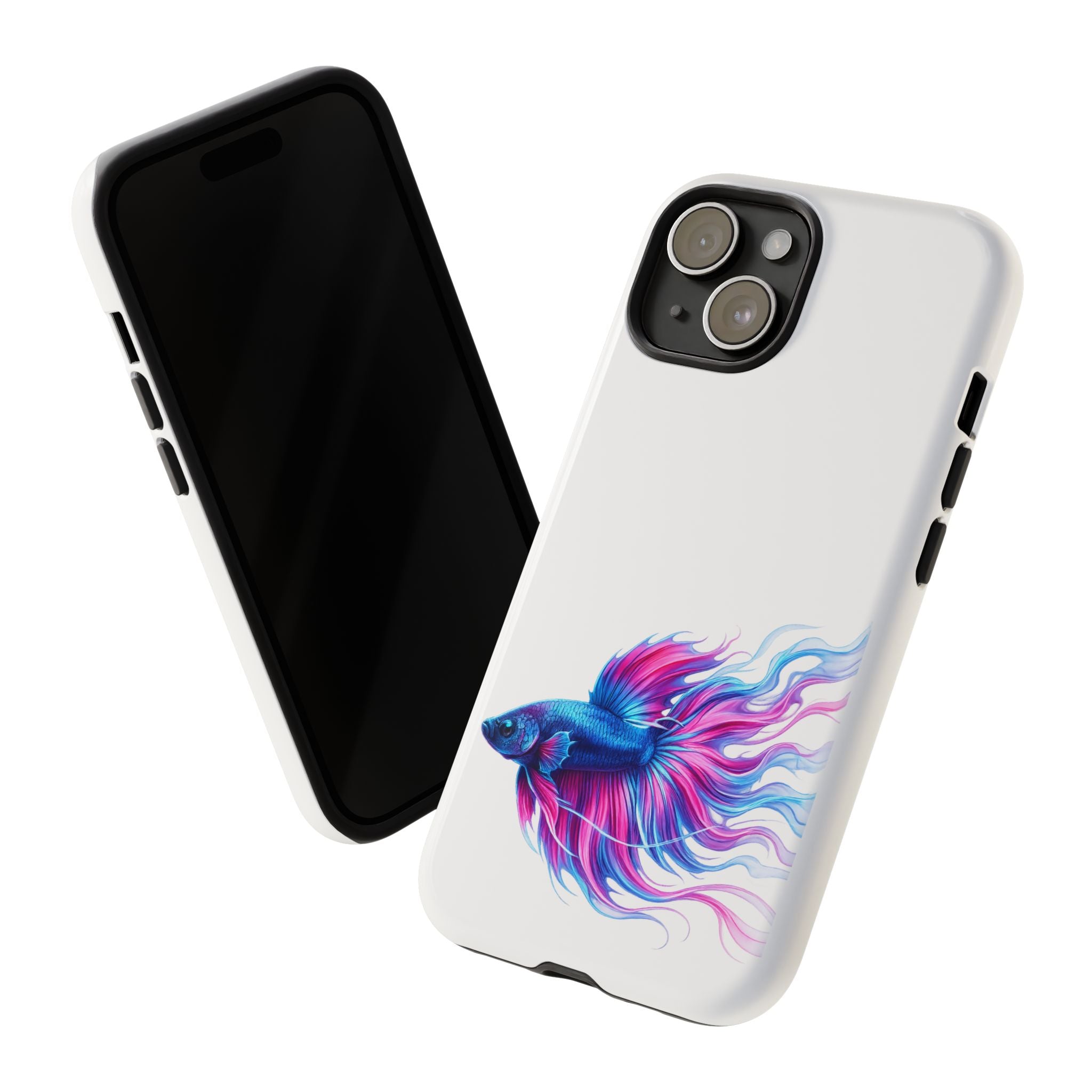 Betta Fish Tough Phone Case — Colorful Watercolor Fish Protective Cover