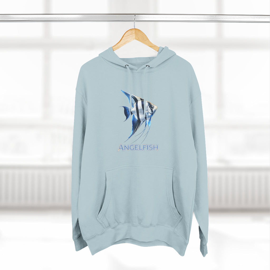 Angelfish Graphic Hoodie — Blue Aquarium Fish Pullover