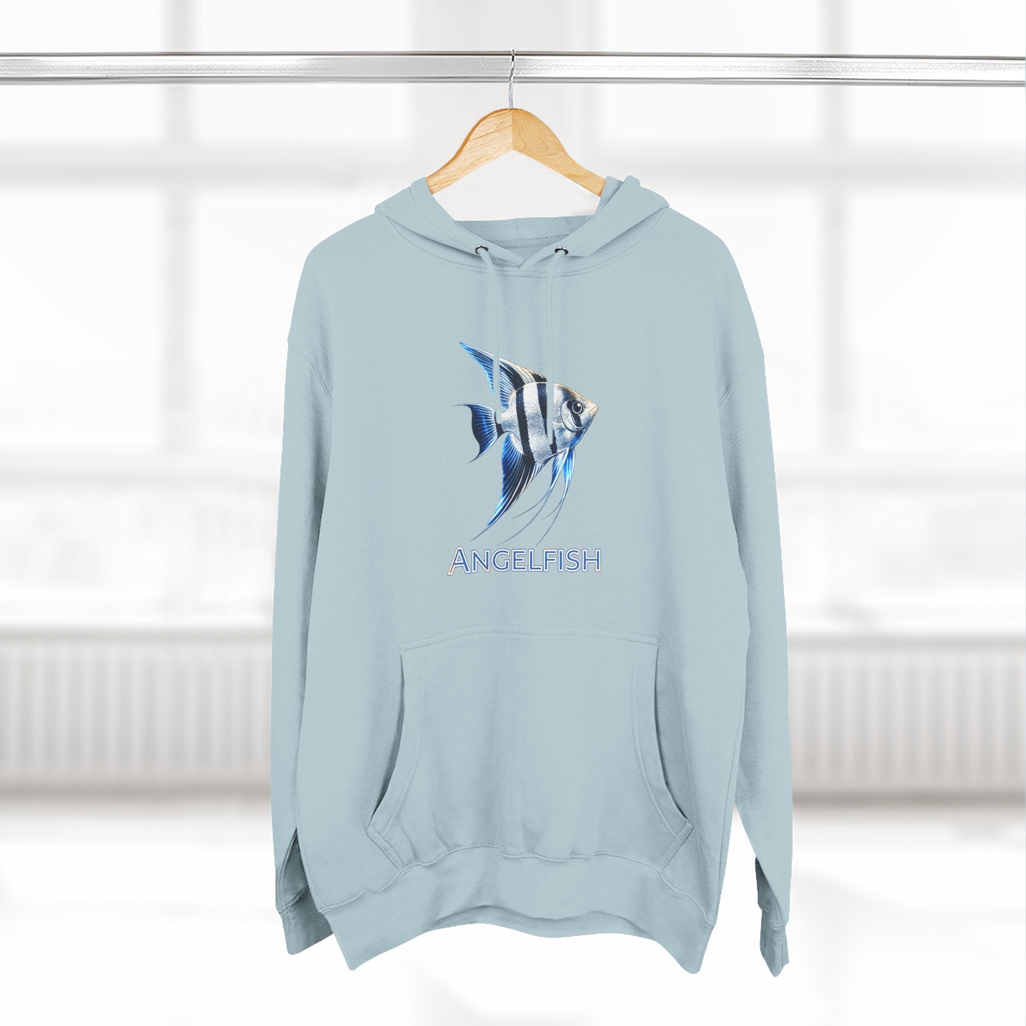 Angelfish Graphic Hoodie — Blue Aquarium Fish Pullover