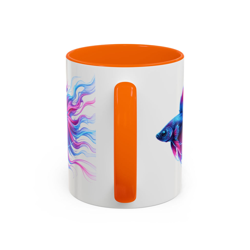 Betta Fish Accent Coffee Mug — Vibrant Neon Betta Design (11/15 oz)