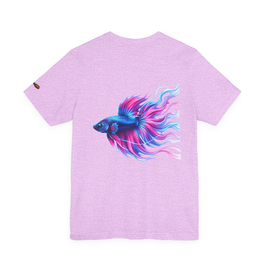 Betta Fish Graphic Tee — Vibrant Blue & Pink Aquatic Art T‑Shirt