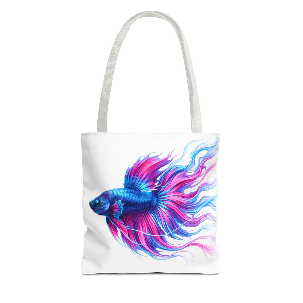 Colorful Betta Fish Tote Bag — Vibrant Blue & Pink Aquatic Art Beach Tote