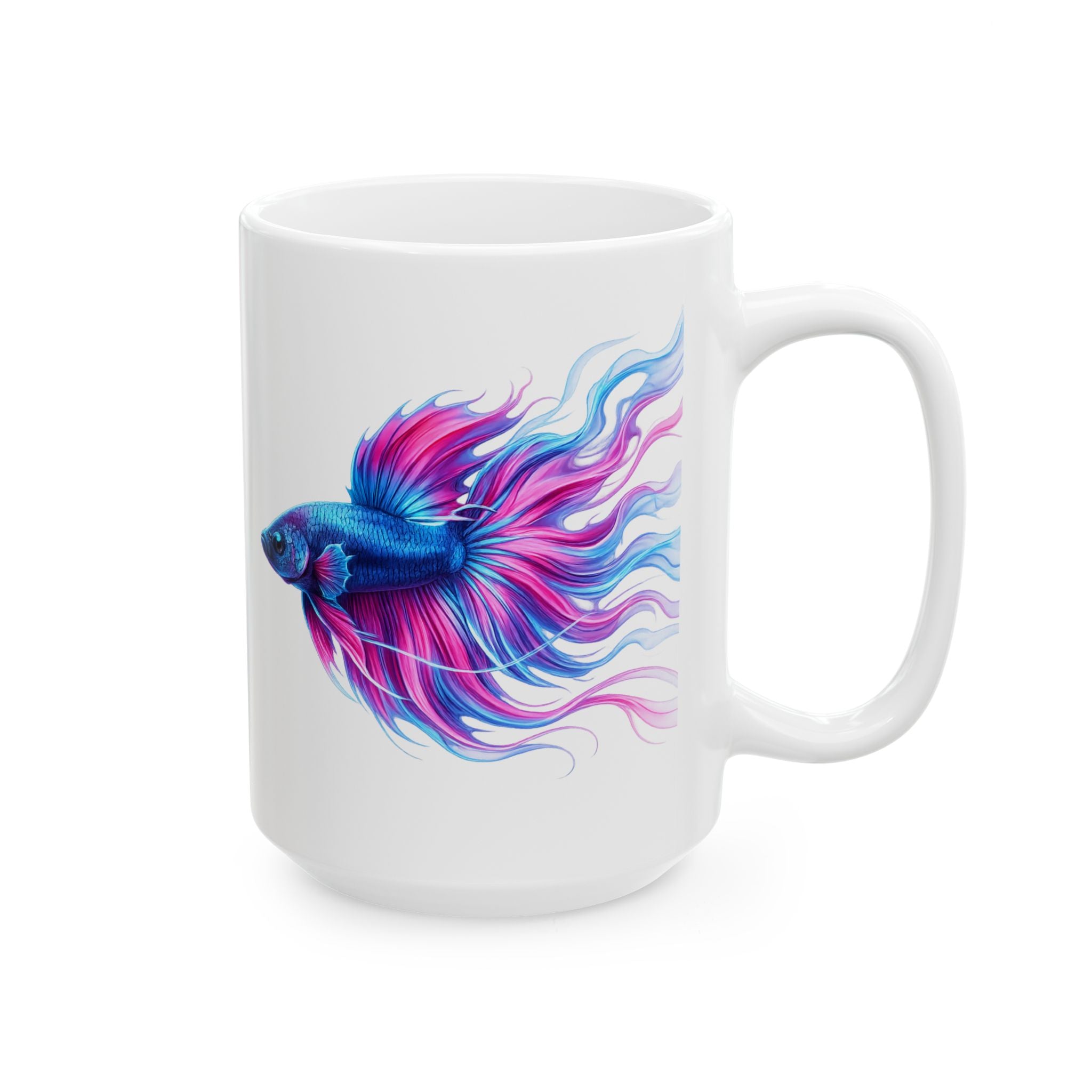 Colorful Betta Fish Ceramic Mug — Vibrant Aquatic Art Coffee Cup (11oz, 15oz)
