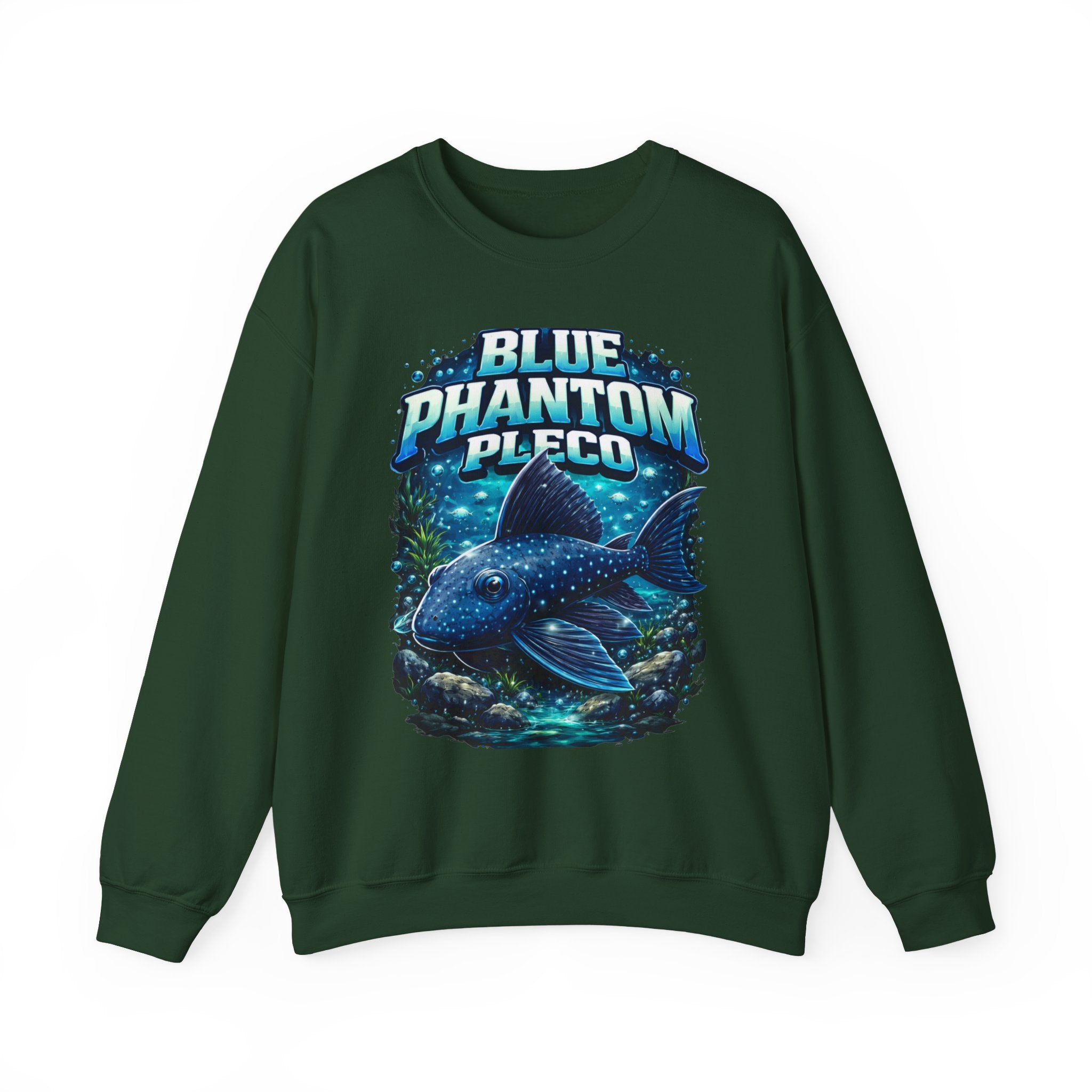 Blue Phantom Pleco Crewneck Sweatshirt – Aquatic Fish Graphic Pullover