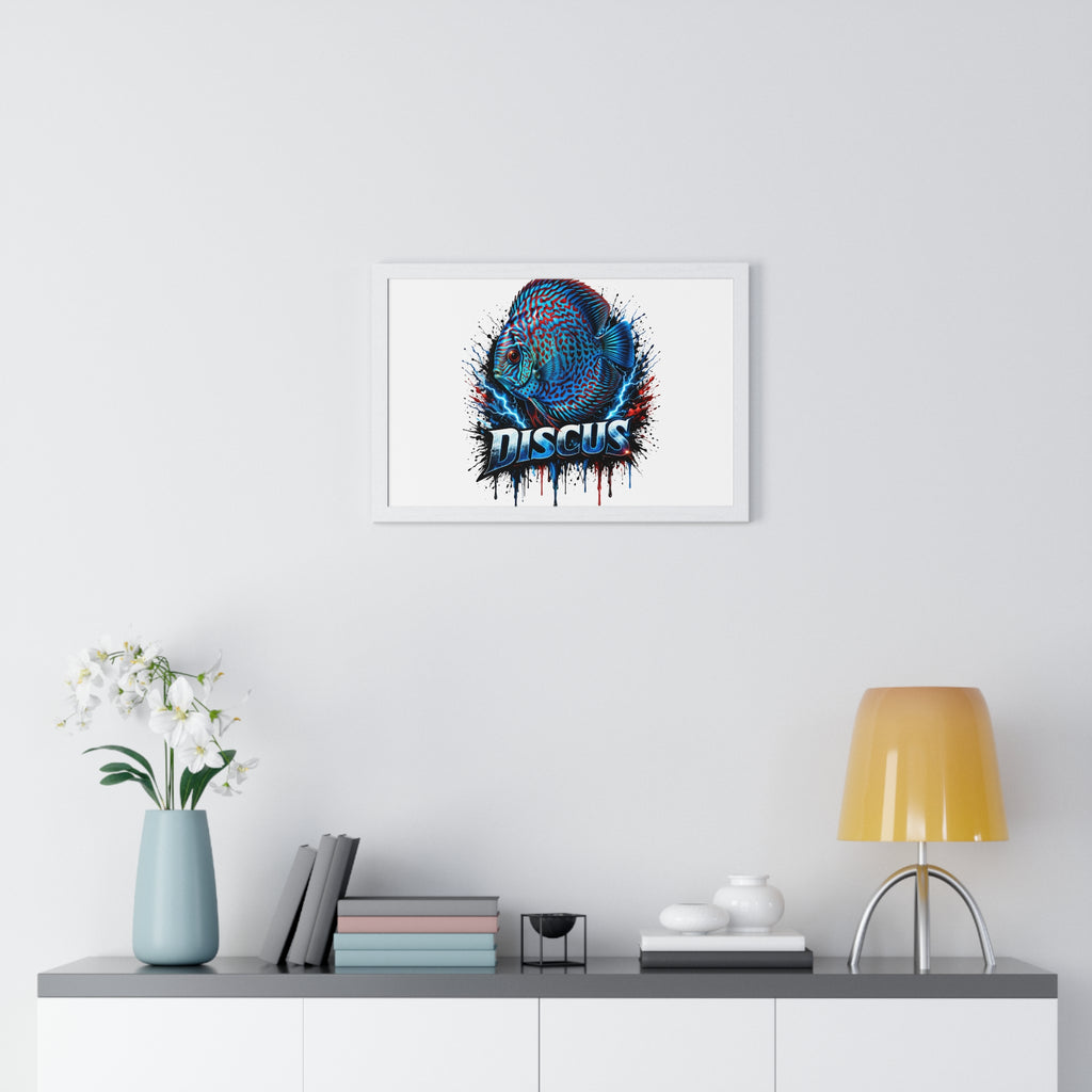 Discus Fish Framed Poster — Colorful Aquarium Artwork