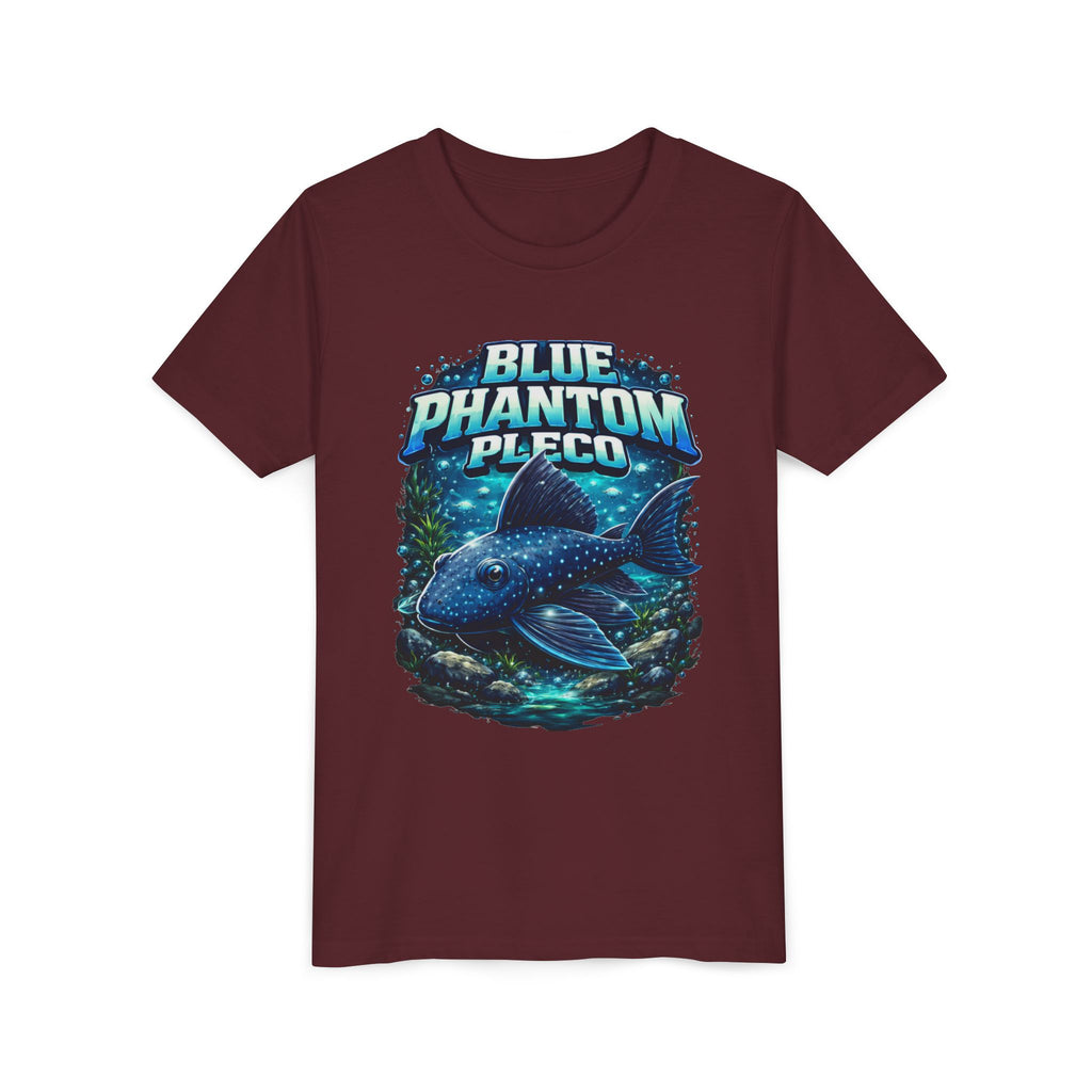Blue Phantom Pleco Youth Tee – Kids Fish Aquarium T-Shirt