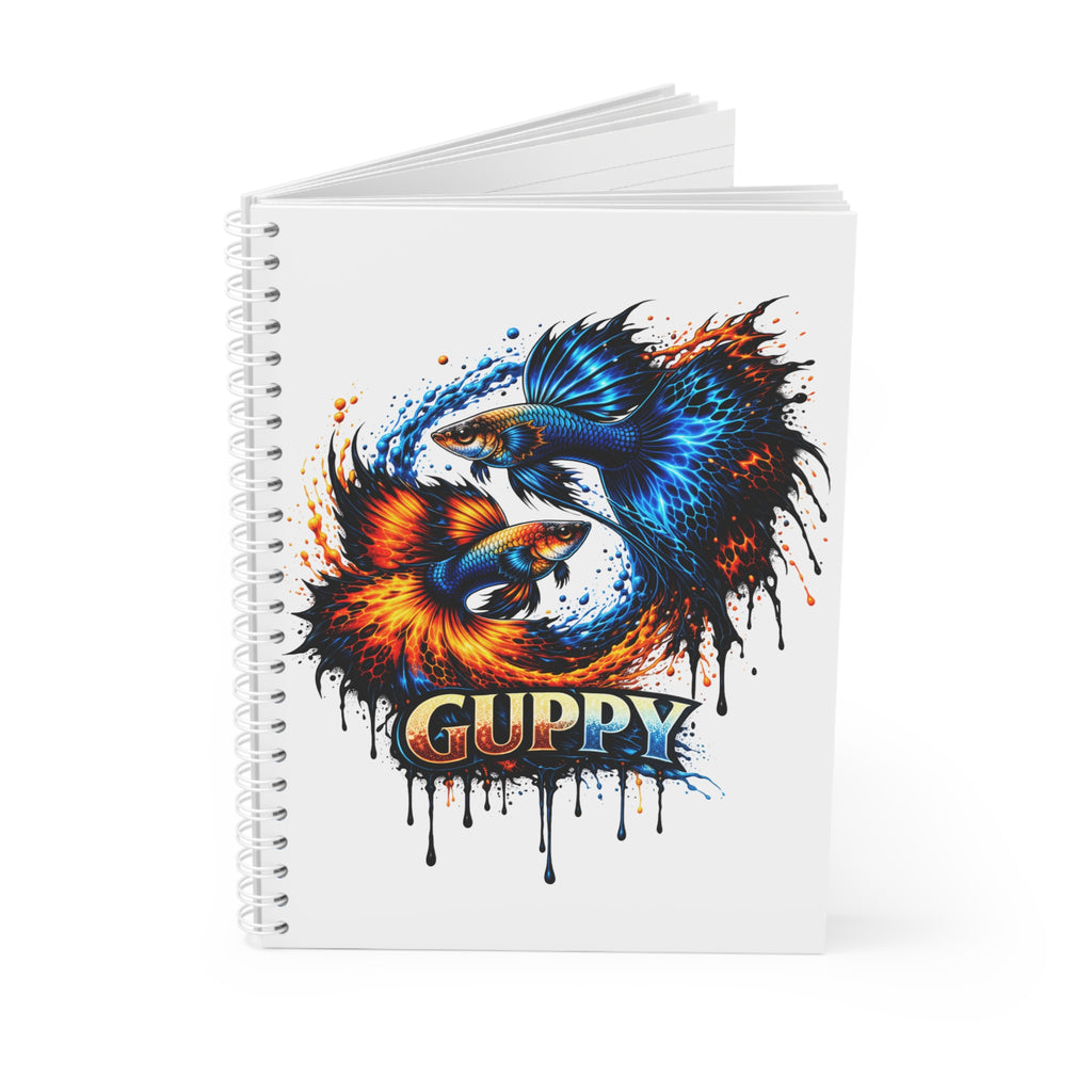 Fire & Ice Guppy – "Neon Flare" Spiral Notebook