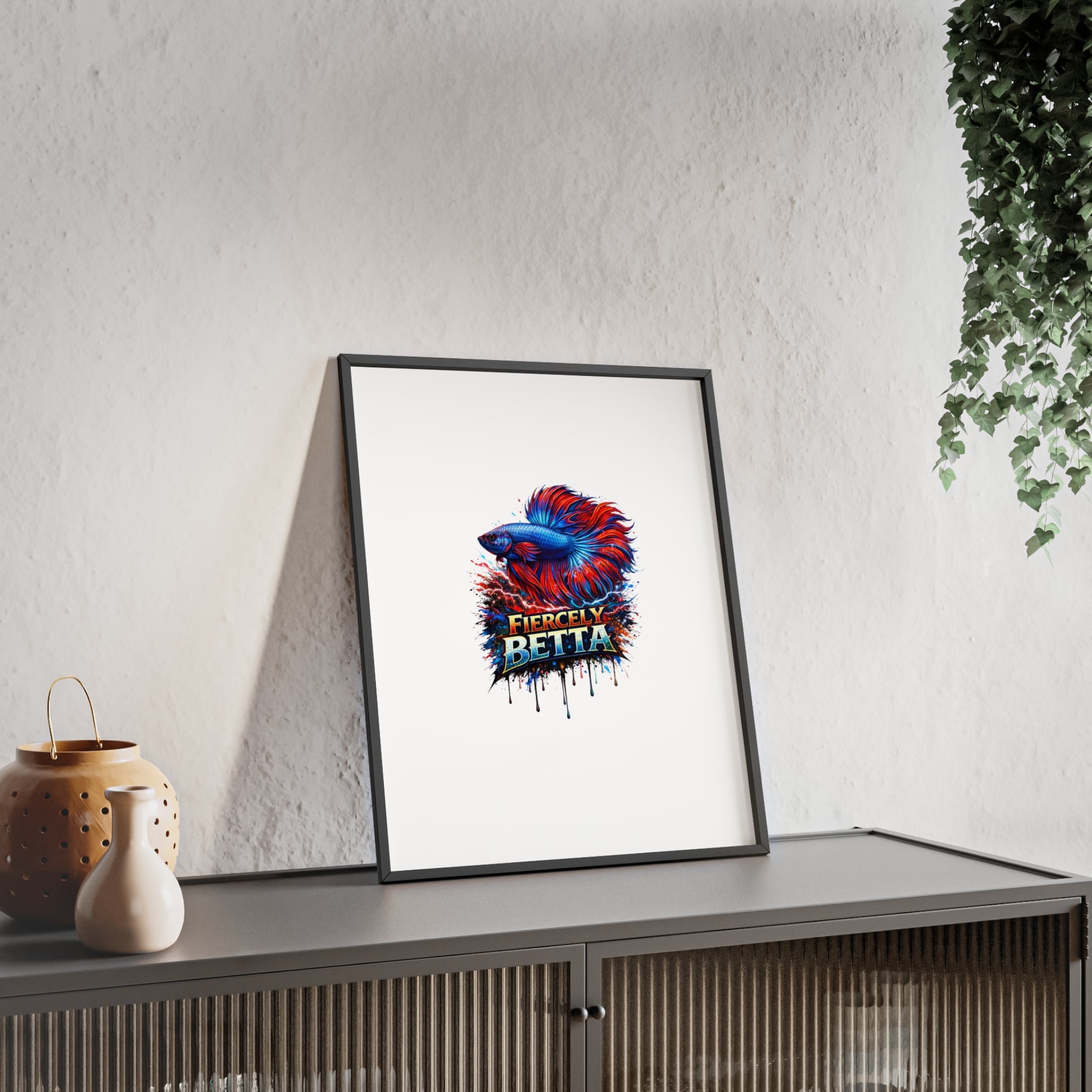 Fiercely Betta Framed Poster — Colorful Betta Fish Wall Art