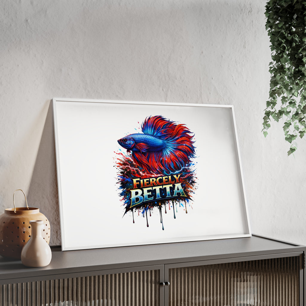 Fiercely Betta Framed Poster — Colorful Betta Fish Wall Art